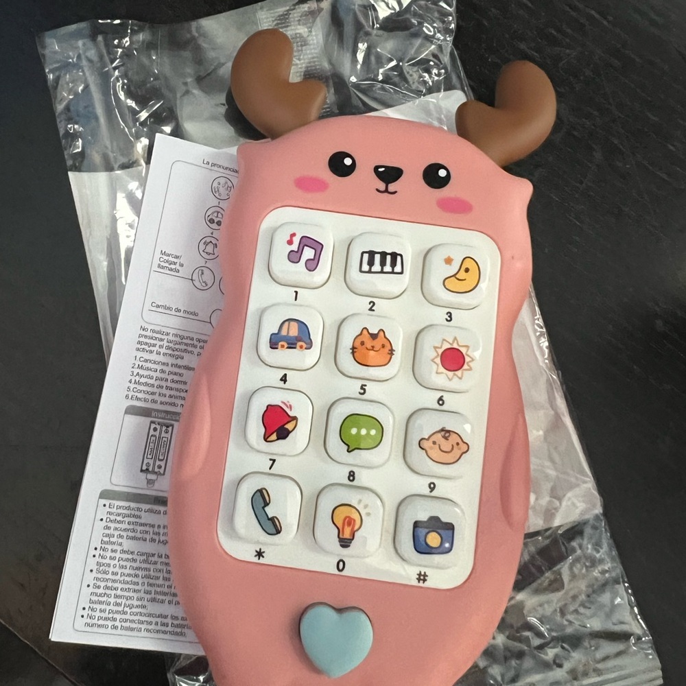 Interactive Pink Animal Toy Phone for Kids